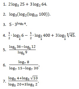Контрольная работа логарифмы